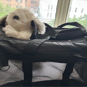 Black and White Travel Carrier for Dogs